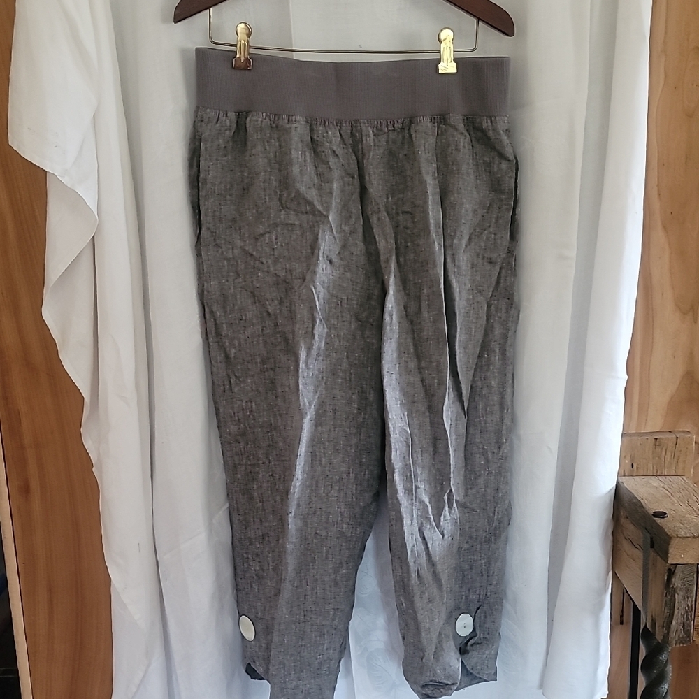 # Habitat Wide Leg Linen Blend Pants in Gray (L)